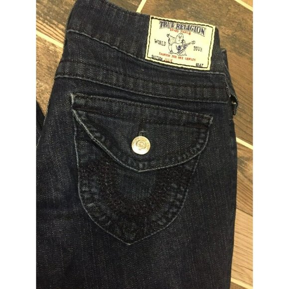 True Religion Jeans 26 Julie Skinny Flap Pockets‎ Dark Wash 26x33 - Picture 3 of 7